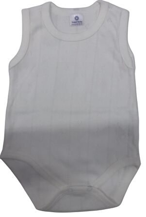 Luggi Baby Atlet Body Jakarlı Çizgili Kalpli Ekru