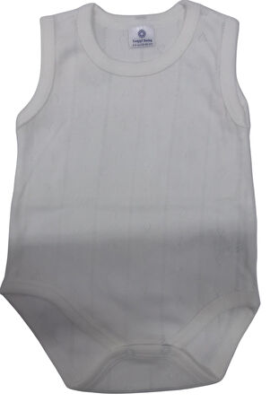 Luggi Baby Atlet Body Jakarlı Çizgili Kalpli Ekru
