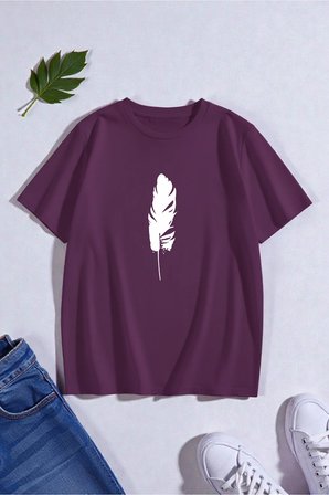 Unisex Tüy Baskılı T-shirt