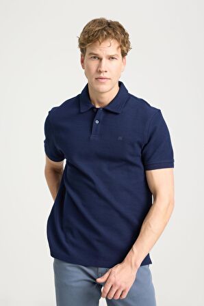 Kısa Kollu Polo T-shirt Navy