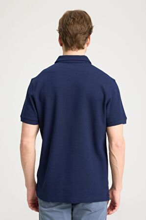 Kısa Kollu Polo T-shirt Navy