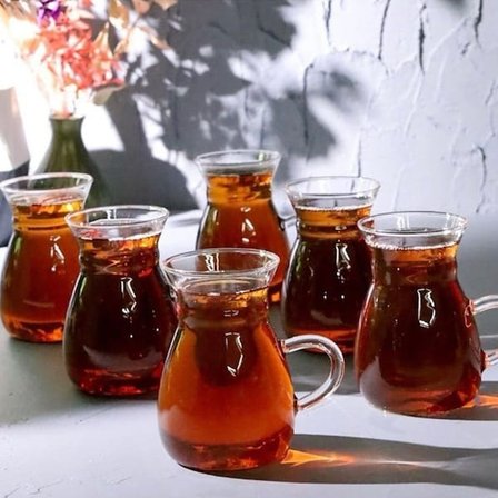 Arow Grape Borosilikat Cam 6'lı Çay Seti - Şeffaf - 220 ml