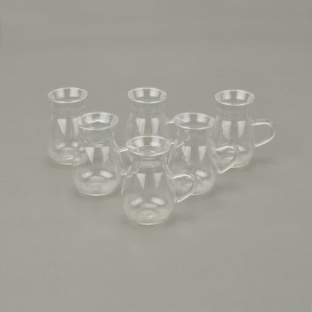 Arow Grape Borosilikat Cam 6'lı Çay Seti - Şeffaf - 220 ml