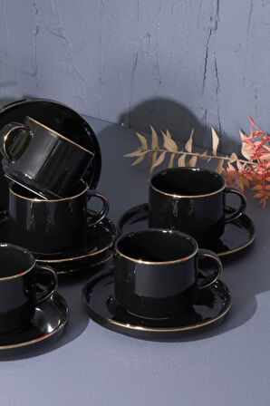 Arow x Pink and More TR-3074 12 Parça 6 Kişilik Porselen Nescafe Fincan Takımı