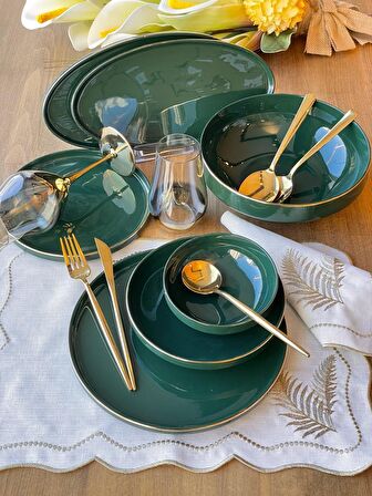 Yemek Takımı Modern Green 27 Parça 6 Kişilik