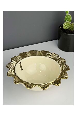 Pink And More Lüx Gold 28 Cm Çapında Yuvarlak Derin Kase