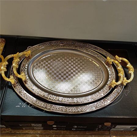 AROW ROSSİ 2 Lİ TEPSİ OVAL GÜMÜŞ DC.TR.-3696