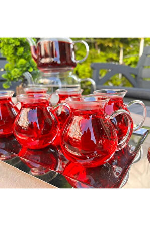 Arow Çay Bardağı 6 Lı Keyfi Ala Borosilikat TR-6034