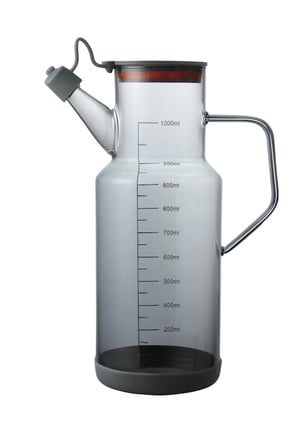 Arow Soft Damlatmaz Borosilikat Taban Silikon Kurumalı Cam Yağlık 1000 ML Gri - TR-6514