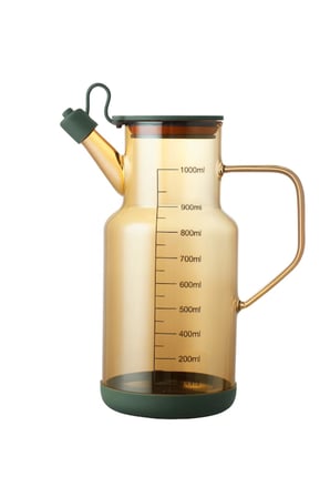 Arow Soft Damlatmaz Borosilikat Taban Silikon Kurumalı Cam Yağlık 1000 ML Yeşil - TR-6516