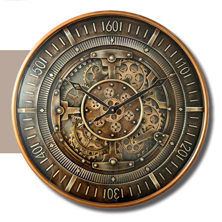 Arow Duvar Saati Dekoratif Bakır Eskitme TR-6565