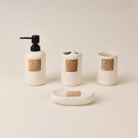Arow Tracy 4 Parça Banyo Seti - Krem