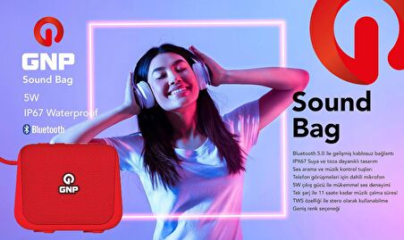 Gnp Sound Bag Bluetooth Hoparlör Kırmızı