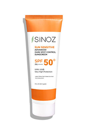 Sinoz 50+ Faktör Aydınlatıcı Tüm Cilt Tipleri İçin Renksiz Yüz Güneş Koruyucu Krem 50 ml