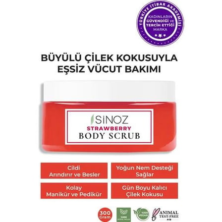 Sinoz Body Scrub Strawberry Vücut Peelingi 300 Ml