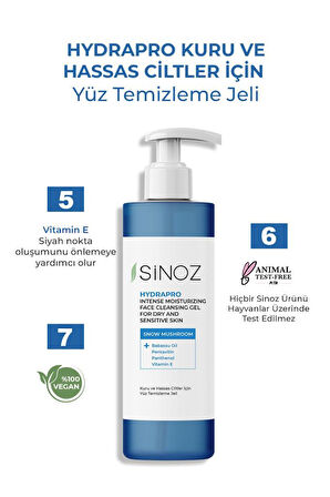 Sinoz Hydrapro Kuru Ve Hassas Ciltler Için Yüz Temizleme Jeli 200 ml