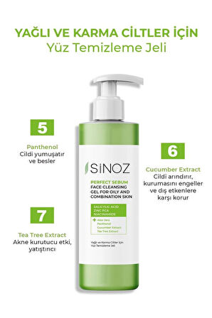 Sinoz Face Cleansing Gel Yağlı Karma Cilter Yüz Temizleme Jeli 200 ml