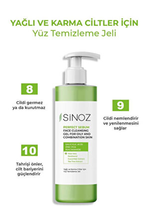 Sinoz Face Cleansing Gel Yağlı Karma Cilter Yüz Temizleme Jeli 200 ml