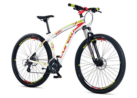 Corelli Dusty 2.1 HD Fren Shimano 21 Vites 27,5 Jant Dağ Bisikleti Beyaz Yeşil Kırmızı 20 Kadro