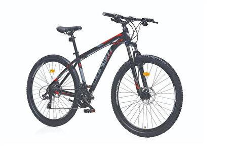 CORELLİ FELİX 1.1 ERKEK DAĞ BİSİKLETİ 460H HD 27.5 JANT 21 VİTES SİYAH KIRMIZI GRİ
