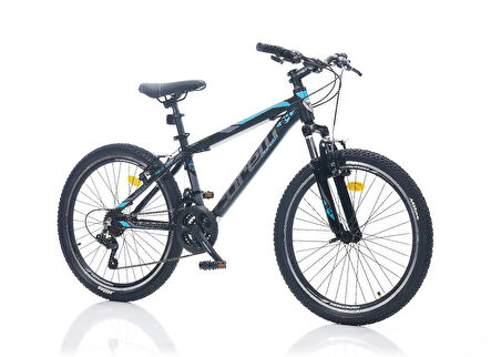 CORELLİ FELİX 3.2 ERKEK DAĞ BİSİKLETİ 355H V 24 JANT 21 VİTES SİYAH MAVİ TURKUAZ