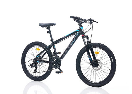 CORELLİ FELİX 1.2 ERKEK DAĞ BİSİKLETİ 304H HD 24 JANT 21 VİTES SİYAH MAVİ TURKUAZ