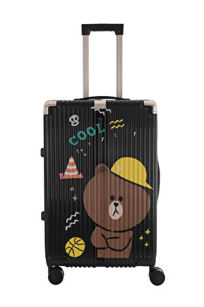 Ecrou Cool Brown Bear Valiz 61cm Siyah