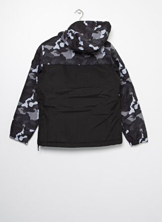 Funky Rocks  Kapüşonlu Basic Kamuflaj Siyah Erkek Çocuk Mont