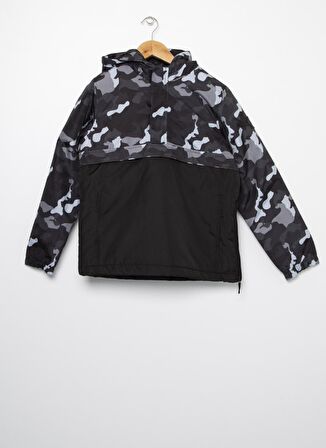 Funky Rocks  Kapüşonlu Basic Kamuflaj Siyah Erkek Çocuk Mont