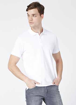 Fabrika Comfort Polo Yaka Düz Beyaz Erkek T-Shirt NOBRO K CEPSIZ