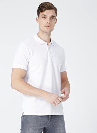 Fabrika Comfort Polo Yaka Düz Beyaz Erkek T-Shirt NOBRO K CEPSIZ