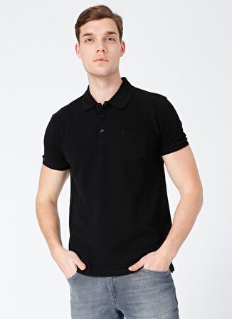 Polo Yaka Düz Siyah Erkek T-Shirt NOBRO K CEPLI