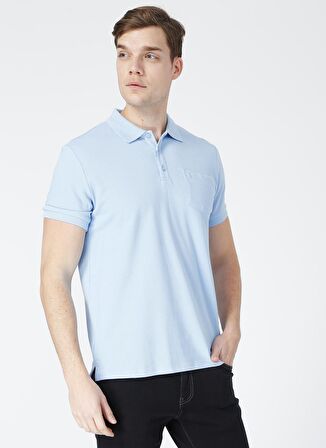 Fabrika Comfort Polo Yaka Düz Mavi Erkek T-Shirt NOBRO K CEPLI