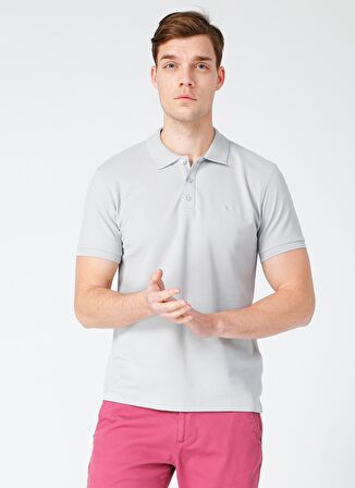 Polo Yaka Düz Gri Erkek T-Shirt NOBRO K CEPSIZ
