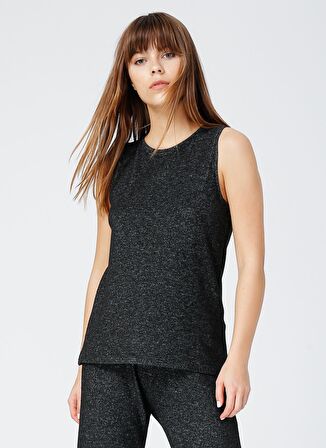 Fabrika Comfort Siyah Bisiklet Yaka Kadın Bluz