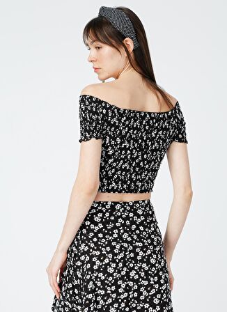 Aeropostale Çiçek Desenli Kadın Siyah Bluz