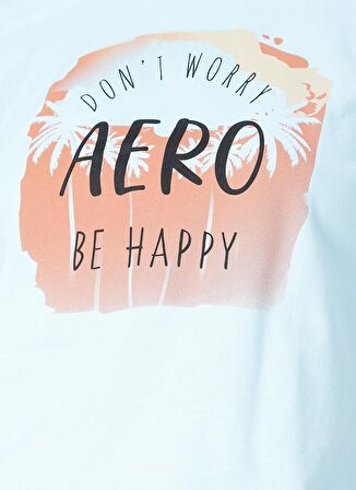 Aeropostale Baskılı Açık Mavi Kadın T-Shirt