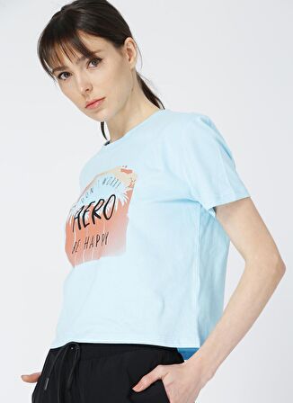 Aeropostale Baskılı Açık Mavi Kadın T-Shirt