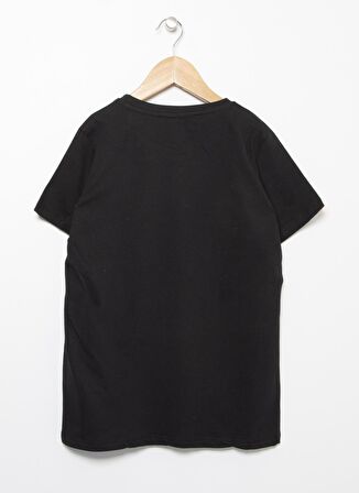Funky Rocks Tm-24 Bisiklet Yaka Standart Kalıp Baskılı Siyah Kız Çocuk T-Shirt