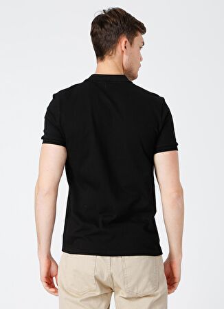 Fabrika Polo Yaka Düz Siyah Erkek T-Shirt LEGOLAS Y