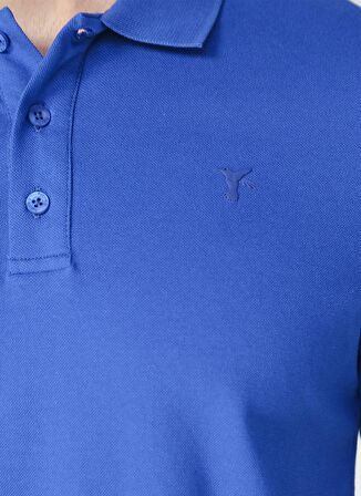 Fabrika Polo Yaka Düz İndigo Erkek T-Shirt LEGOLAS Y