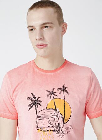 Limon Erkek Pembe Bisiklet Yaka T-Shirt