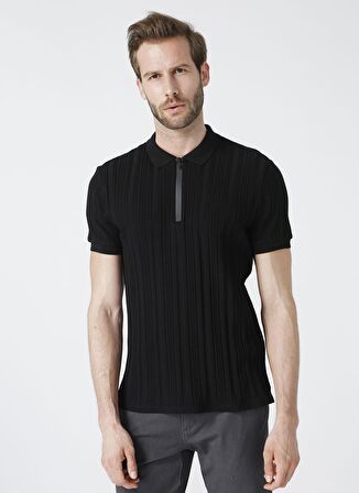 Fabrika Siyah Erkek Polo Yaka Basic T-Shirt  DAX