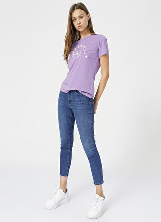 Aeropostale K-5466 Bisiklet Yaka Kısa Kollu    Lila Kadın T-Shirt