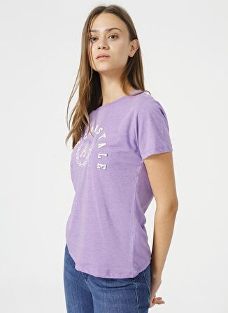 Aeropostale K-5466 Bisiklet Yaka Kısa Kollu    Lila Kadın T-Shirt