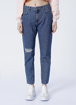 Aeropostale Yüksek Bel Comfort Fit Açık İndigo Kadın Denim Pantolon K-SS20W14