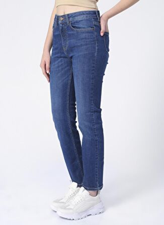 Aeropostale Yüksek Bel Slim Fit İndigo Kadın Denim Pantolon K-STRAIGHT