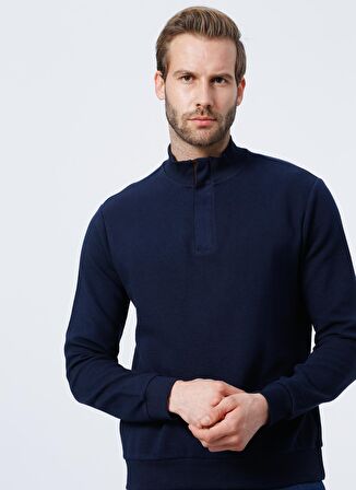 Fabrika Comfort Cm-T-101 Dik Yaka Regular Fit Lacivert Erkek Sweatshirt