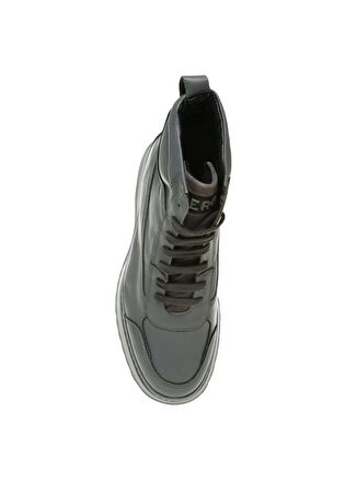 Aeropostale Küt Burun Orta Topuk Bağcıklı Soğuk Havaya Dayanıklı Spor Gri Klasik Bot Deri