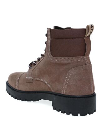 Aeropostale Yuvarlak Burun Kısa Topuk Bağcıklı Nefes Alan Günlük Vizon Klasik Bot Deri